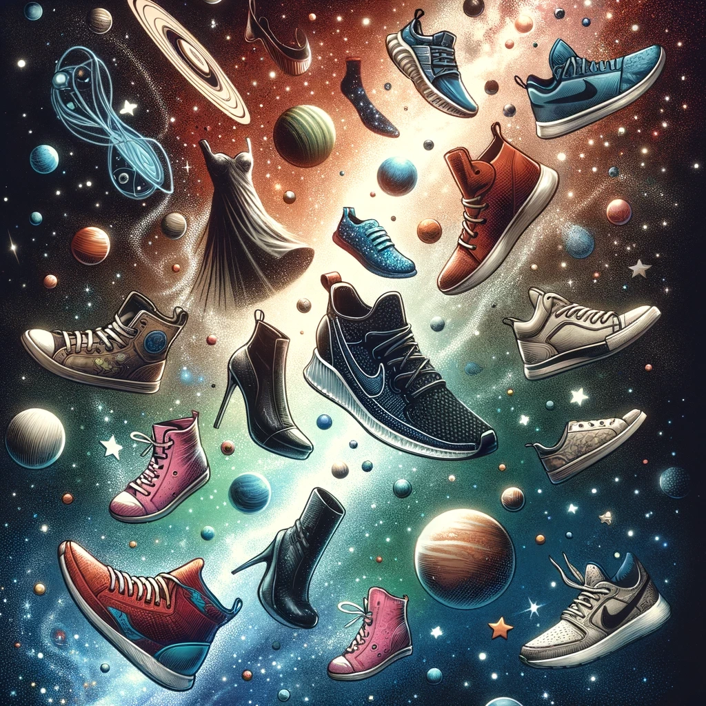 artistic-representation-of-a-wide-range-of-shoes-in-space-symbolizing-the-vast-choices-in-the-shoe-universe-include-athletic-sneakers-high-heels
