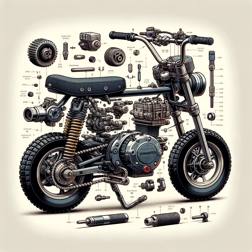 llustration-of-a-detailed-anatomy-of-a-mini-bike-showing-different-parts-and-features-The-image-should-depict-an-exploded-view-of-a-mini-bike-highl